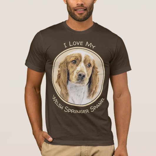 Welsh Springer Spanischmalerei - Original Dog Art T-Shirt (Vorderseite)