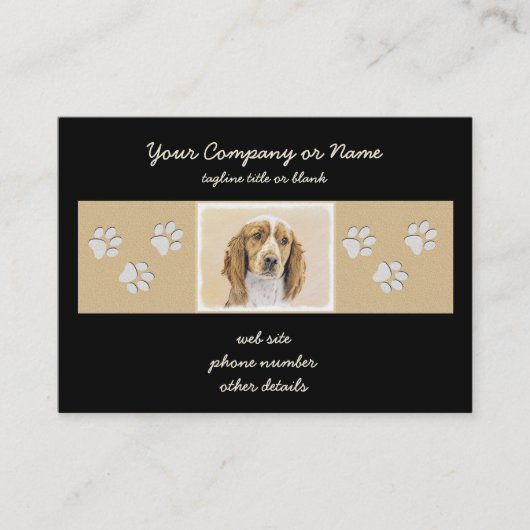 Welsh Springer Spanischmalerei - Original Dog Art Visitenkarte (Vorderseite)