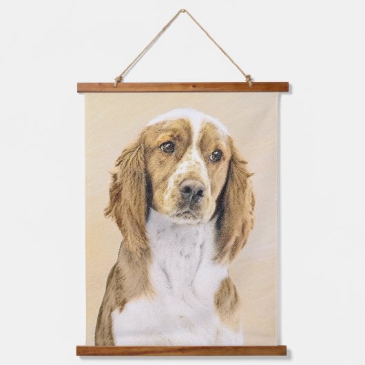 Welsh Springer Spanischmalerei - Original Dog Art Wandteppich Mit Holzrahmen (Vorderseite)