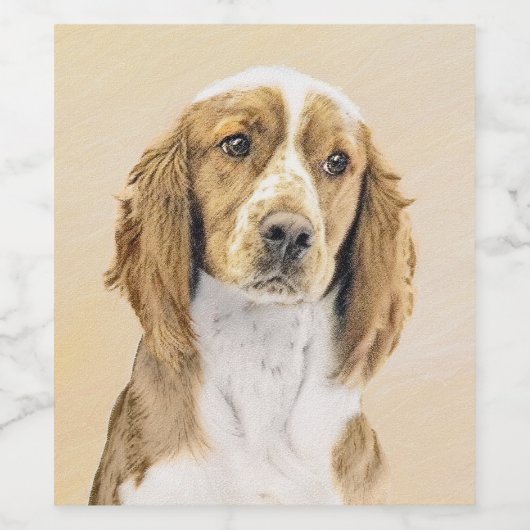Welsh Springer Spanischmalerei - Original Dog Art Weinetikett (Einzelnes Label)
