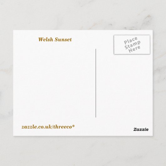 WELSH SUNSET POSTKARTE (Rückseite)