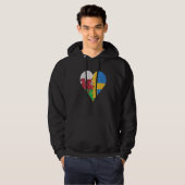 Welsh Swedish Flag Heart Hoodie (Vorne ganz)