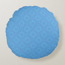 Welsh Tapestart, Chic Blue Round Pillow