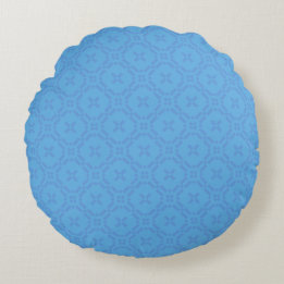 Welsh Tapestart, Chic Blue Round Pillow Rundes Kissen