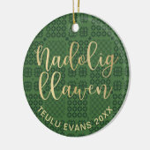 Welsh Tapestry Blanket Pattern, Carthen Nadolig Keramik Ornament (Links)