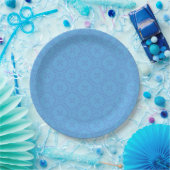 Welsh Tapestry Muster, Chic Blue Paper Plate Pappteller (Party)