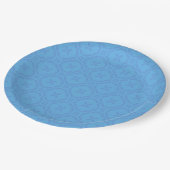 Welsh Tapestry Muster, Chic Blue Paper Plate Pappteller (Schrägansicht)