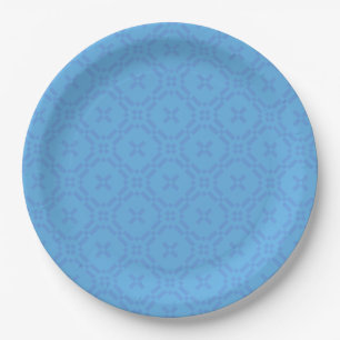 Welsh Tapestry Muster, Chic Blue Paper Plate Pappteller