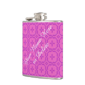 Welsh Tapestry Muster, Chic Pink Custom Hip Flask Flachmann (Links)