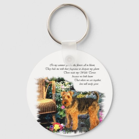 Welsh Terrier Art Geschenke Schlüsselanhänger (Vorderseite)