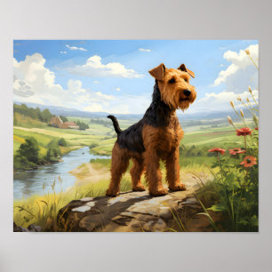 Welsh Terrier auf Ausblick Poster
