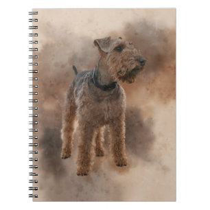 Welsh Terrier auf Motected Background Notizblock