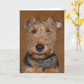 Welsh Terrier Birthday Spaß Karte (Gelbe Blume)