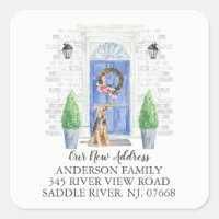 Welsh Terrier Blue Dose New Address Label Sticker