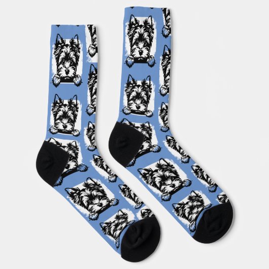 Welsh Terrier Blue Puppy Personalisiertes Thema Socken (Rechts)