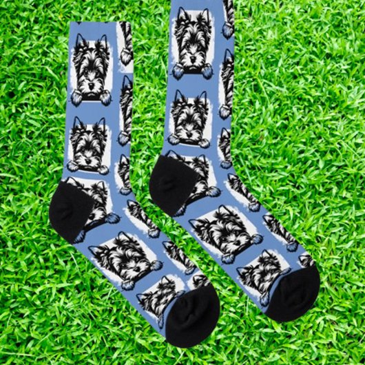 Welsh Terrier Blue Puppy Personalisiertes Thema Socken