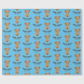 Welsh Terrier Blue Wrapping Paper Geschenkpapier (Flach)
