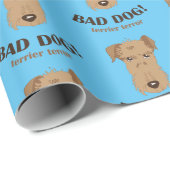 Welsh Terrier Blue Wrapping Paper Geschenkpapier (Rolleneckpunkt)