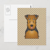 Welsh Terrier Cartoon Postkarte (Vorne/Hinten)