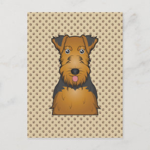 Welsh Terrier Cartoon Postkarte