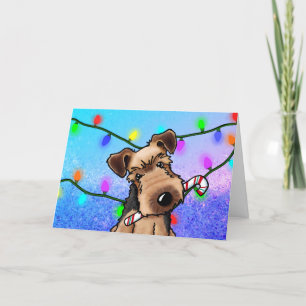 Welsh Terrier Christmas Card Feiertagskarte