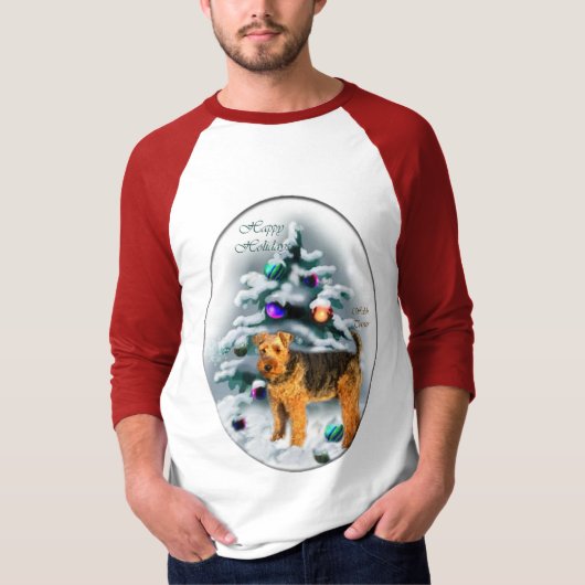 Welsh Terrier Christmas Geschenke T-Shirt (Vorderseite)