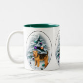 Welsh Terrier Christmas Geschenke Zweifarbige Tasse (Links)