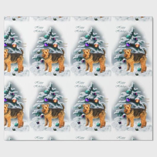 Welsh Terrier Christmas Geschenkpapier (Flach)