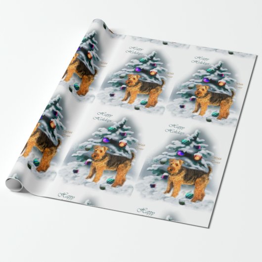 Welsh Terrier Christmas Geschenkpapier (Ungerollt)