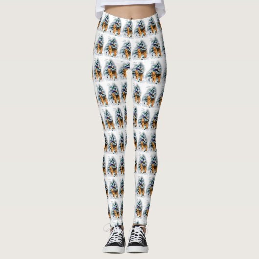 Welsh Terrier Christmas Leggings (Vorderseite)