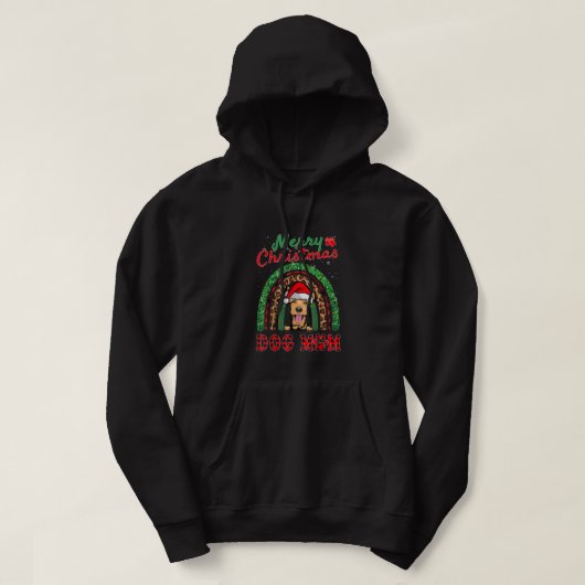 Welsh Terrier Christmas Weihnachtsmannmütze Dog Ma Hoodie (Design vorne)