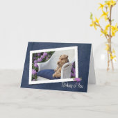 Welsh Terrier denkt an Sie Karte (Gelbe Blume)
