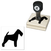 Welsh Terrier Dog Breed Silhouette Gummistempel (Stempel)