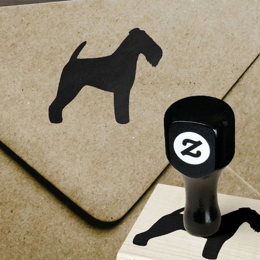 Welsh Terrier Dog Breed Silhouette Gummistempel