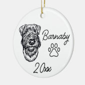 Welsh Terrier Dog Individuelle Name & Year Line Ar Keramik Ornament (Links)
