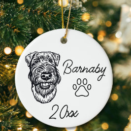 Welsh Terrier Dog Individuelle Name & Year Line Ar Keramik Ornament
