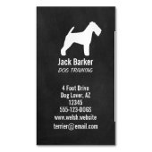 Welsh Terrier Dog Silhouette Chalkboard Style Magnetische Visitenkarte (Vorderseite Vertikal)