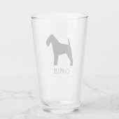 Welsh Terrier Dog Silhouette Welshie Personalisier Glas (Rückseite)