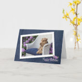 Welsh Terrier Geburtstag Karte (Gelbe Blume)