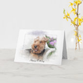 Welsh Terrier Geburtstag Karte (Gelbe Blume)