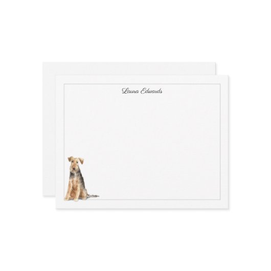 Welsh Terrier Gray Border Personalized Mitteilungskarte (Vorderseite/Rückseite Beispiel)