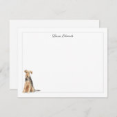 Welsh Terrier Gray Border Personalized Mitteilungskarte (Vorne/Hinten)