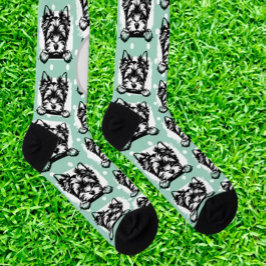 Welsh Terrier Green Puppy Personalisiertes Thema S Socken