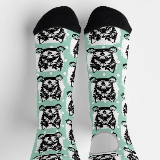 Welsh Terrier Green Puppy Personalisiertes Thema S Socken (Oben)