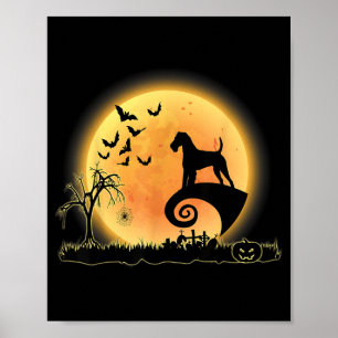 Welsh Terrier Gruselig und Mond Hund Lustiger Hall Poster