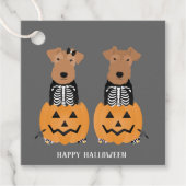Welsh Terrier Halloween Skeleton Geschenkanhänger (Vorderseite)
