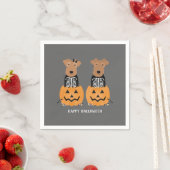 Welsh Terrier Halloween Skeleton Serviette (Beispiel)