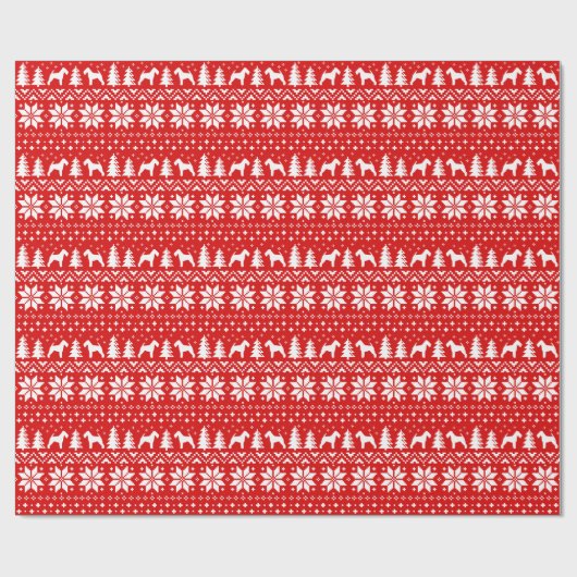 Welsh Terrier Hunde Niedlich Weihnachten Sweater P Geschenkpapier (Flach)