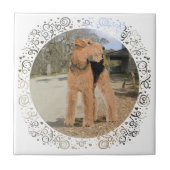 Welsh Terrier im Stabile Yard Fliese (Vorderseite)