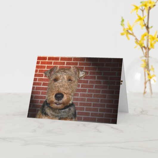 Welsh Terrier Karte (Gelbe Blume)